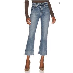 CITIZENS OF HUMANITY NWT Isola Crop Flare Blue Denim Jeans in Ascent  // 31